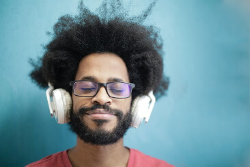 Man listening to music